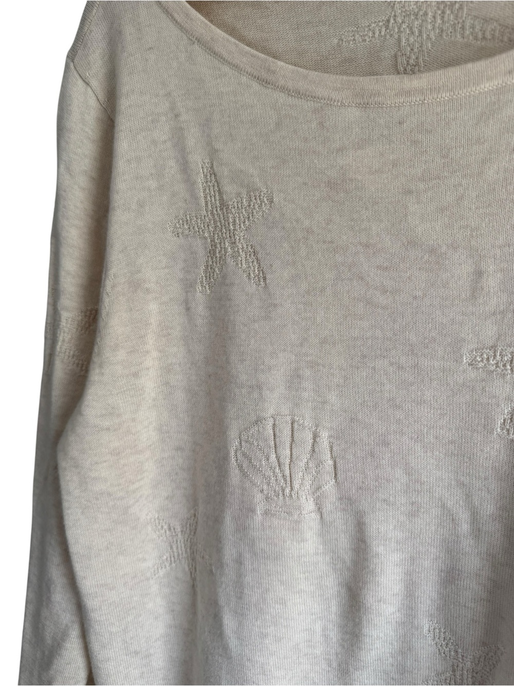 Talbots‎ Seashell Embroidered Cotton Tunic Cream Large - Picture 5 of 9
